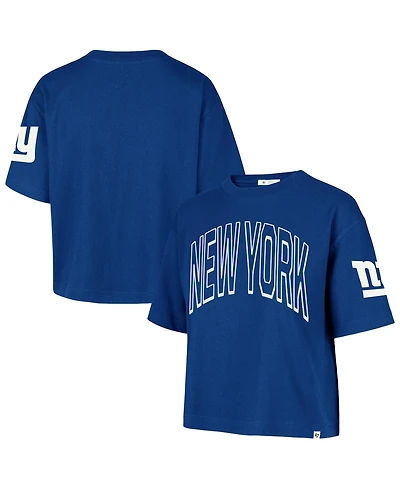 '47 Brand Women's New York Giants Call Out Reed City Cropped Crew Neck T-Shirt