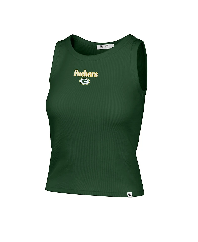 '47 Brand Women's Green Bay Packers Cropped Ribbed Crew Neck Baby Tank Top