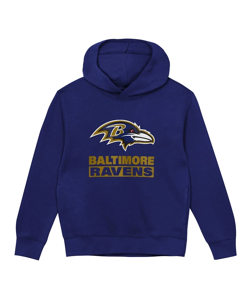 Outerstuff Toddler Boys' 2T-5T Baltimore Ravens Back to Basics Fleece-Lined Screen-Print Hoodie