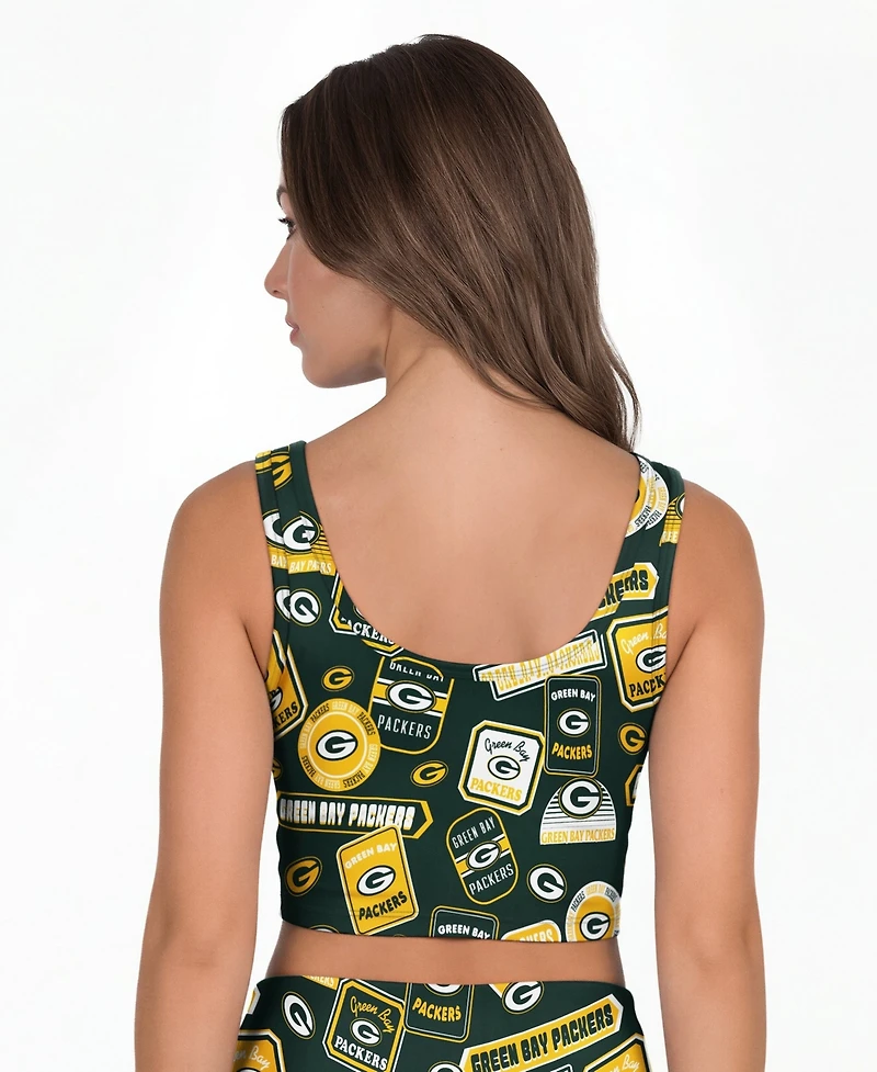 Concepts Sport Women's Green Bay Packers Grady Wireless Allover-Print Bralette