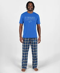 Concepts Sport Men's Detroit Lions Highland Plaid Short-Sleeve Sleep Set, 2-Piece Set