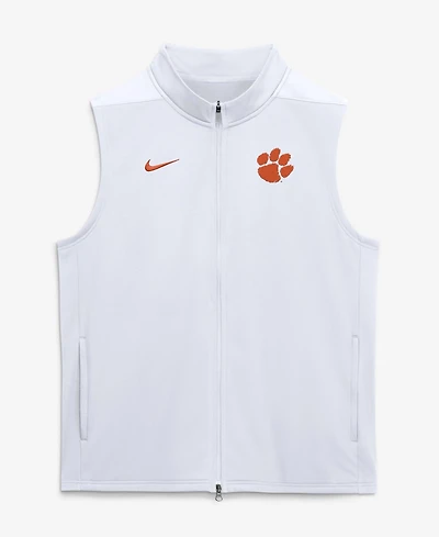 Nike Men's White Clemson Tigers Primetime Victory Therma-fit Full-Zip Vest