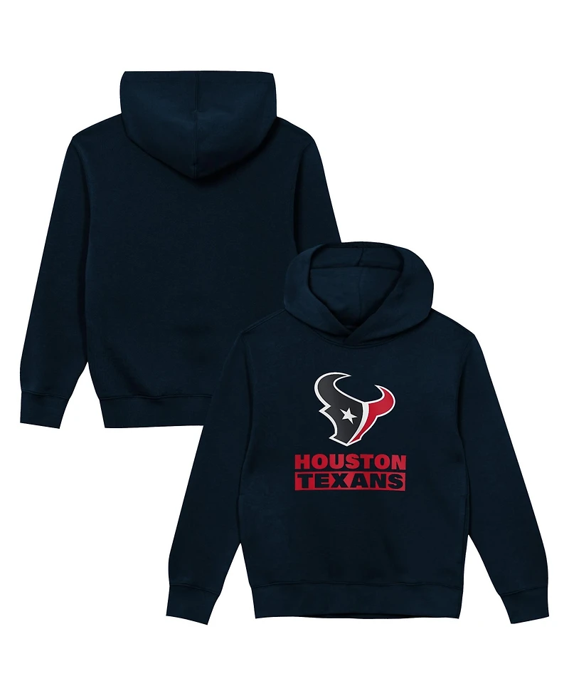 Outerstuff Toddler Boys' 2T-5T Houston Texans Back to Basics Fleece-Lined Rib-Knit Cotton-Blend Hoodie