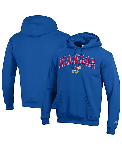 Champion Men's Kansas Jayhawks Arch Over Logo Graphic Fleece-Lined Pullover Hoodie