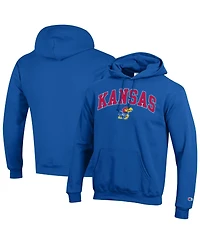 Champion Men's Kansas Jayhawks Arch Over Logo Graphic Fleece-Lined Pullover Hoodie