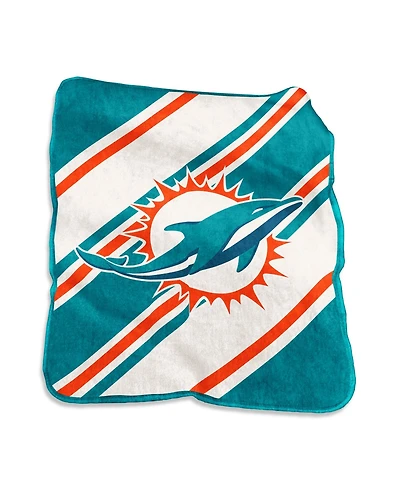 Logo Brands Miami Dolphins 50" x 60" Raschel Stripe Throw Blanket
