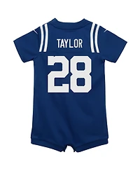 Nike Baby Boys and Girls Indianapolis Colts Jonathan Taylor Short-Sleeve Screen-Print Romper