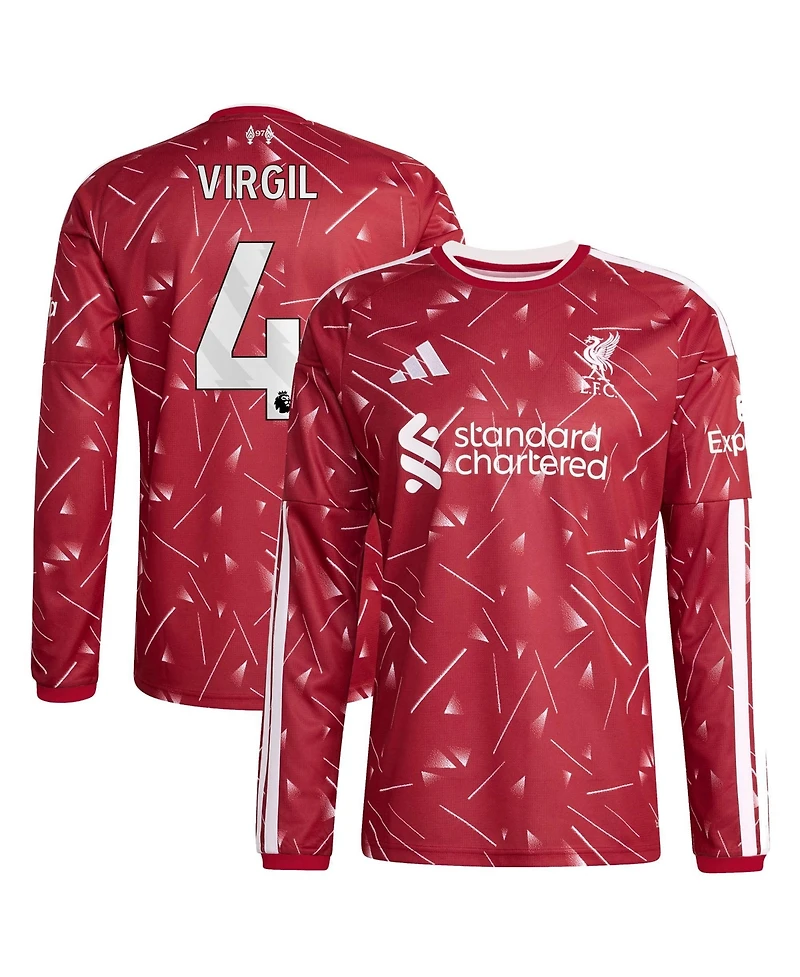 Adidas Men's Virgil van Dijk Red Liverpool 2026/27 Home Replica Long Sleeve Jersey