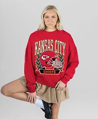 Gameday Couture Women's Kansas City Chiefs Classic Archives Premium Fleece Oversized Crewneck Sweatshirt
