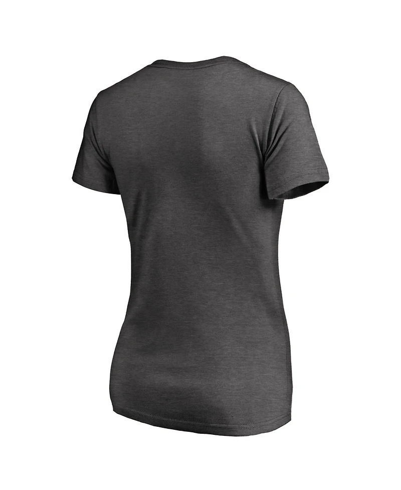 Fanatics Mto Label Women's Atlanta Braves Win Stripe V-Neck Short-Sleeve T-Shirt