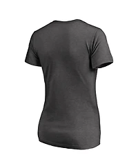 Fanatics Mto Label Women's Atlanta Braves Win Stripe V-Neck Short-Sleeve T-Shirt