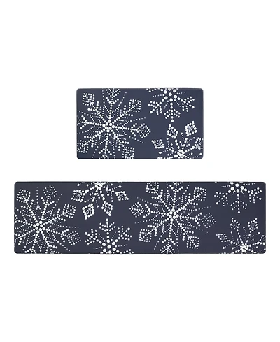 Eddie Bauer Snowflakes Non-Slip 2-Piece Kitchen Mat Set