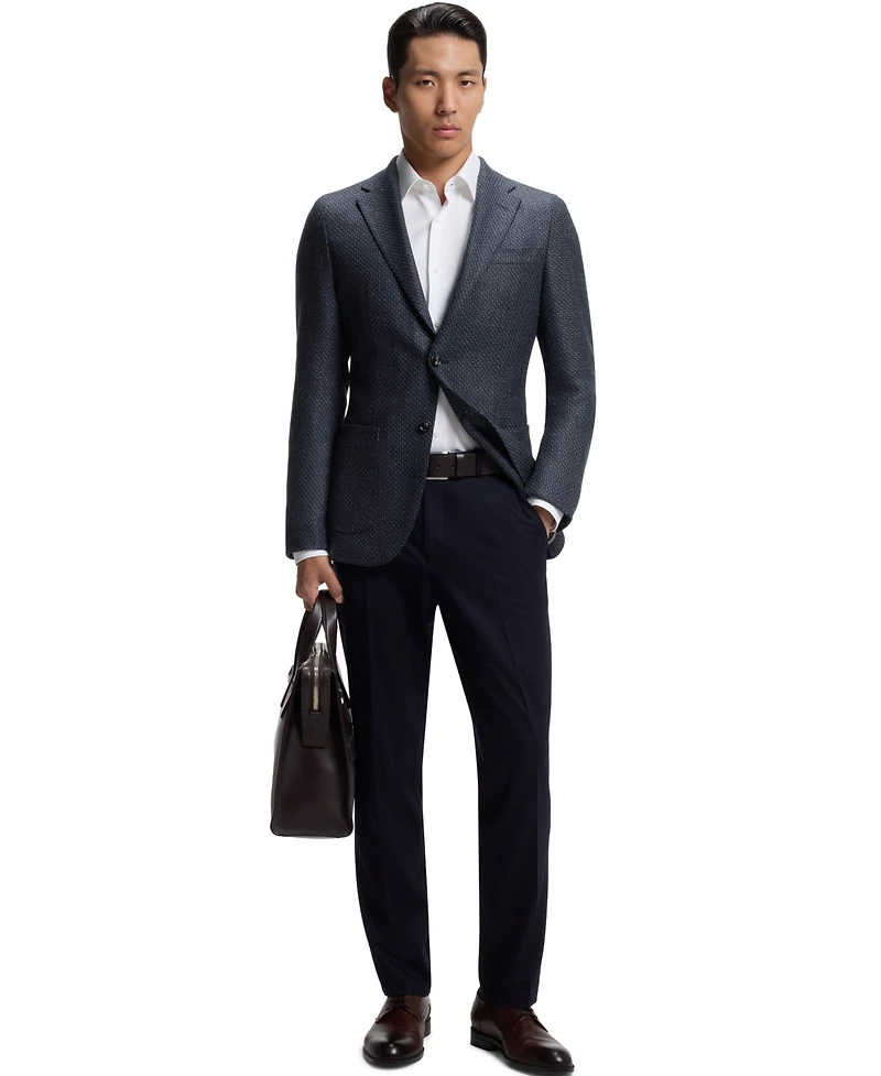 Boss by Hugo Men's Patterned Wool Slim-Fit Jacket
