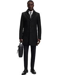 Boss by Hugo Men's Wool-Blend Zip-Up Inner Formal Coat