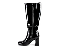 Hypnotize Patent Pu Block Heeled Calf Boots