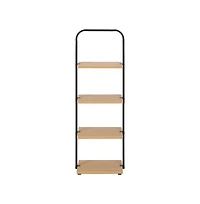 Slickblue 4-Tier Freestanding Wooden Shoe Rack in Black and Light Honey Finish