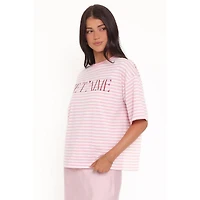 Petal and Pup Women's Marly Je T'Aime Stripe Relaxed-Fit T-Shirt