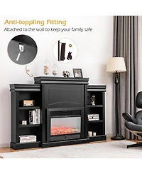 Mecale 70 Modern Fireplace Media Entertainment Center with Bookcase