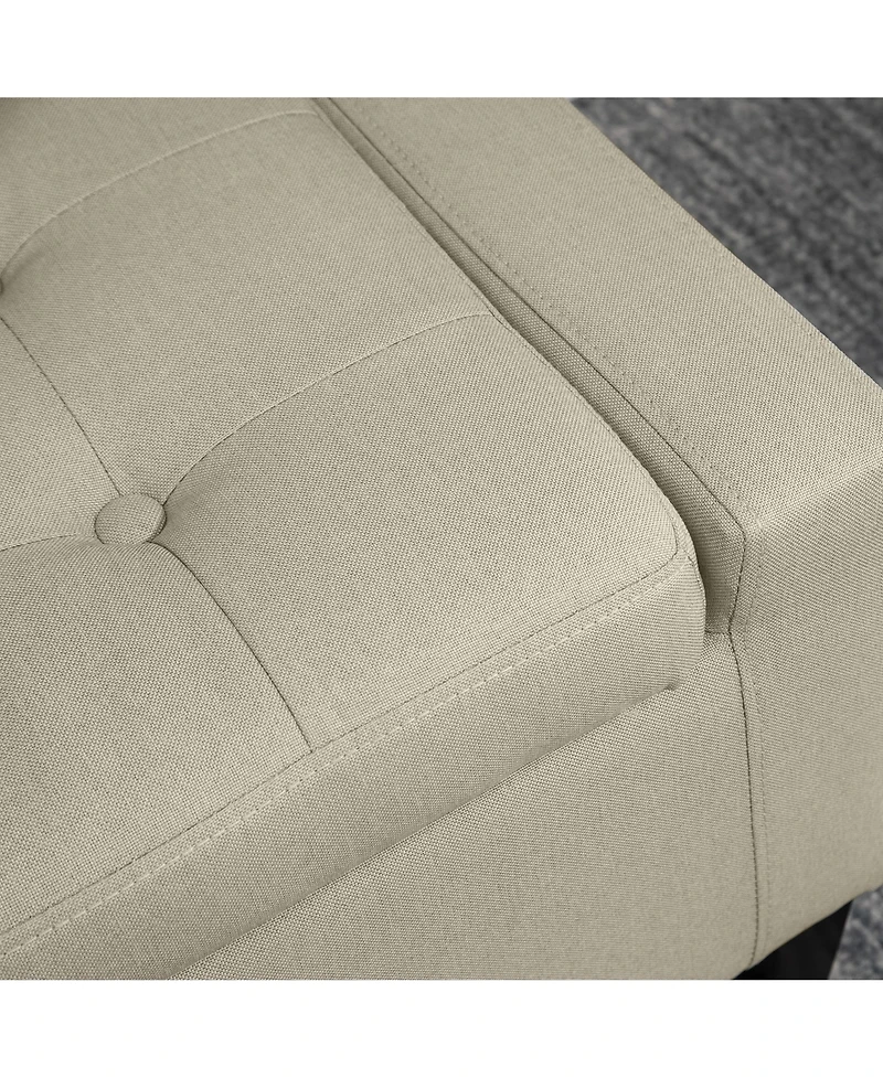 Slickblue Storage Ottoman Bench with High Density Foam and Linen Look Fabric