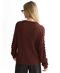 Scotch & Soda Women's Textured-Stitch Funnel-Neck Cardigan