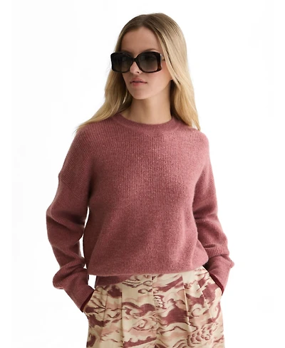 Scotch & Soda Women's Fuzzy Wool-Blend Relaxed-Fit Crewneck Pullover