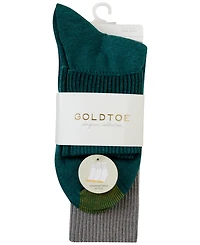 Gold Toe Women's Turn Cuff Convertible Reinforced-Toe Crew Socks, 6-Pack