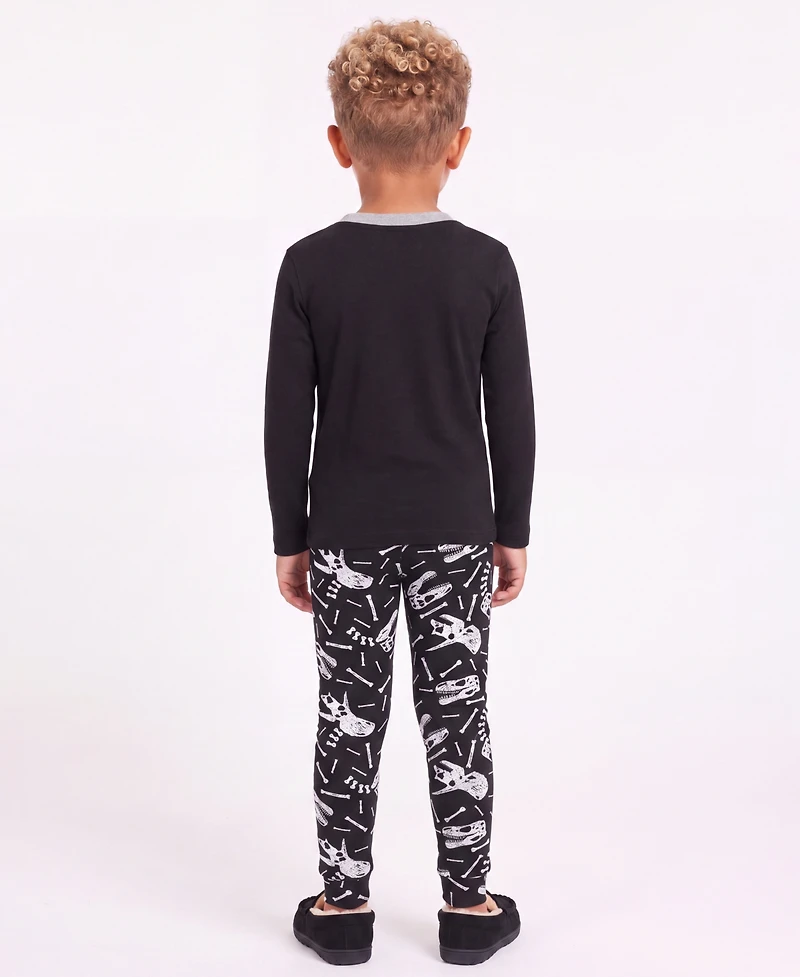 Andy & Evan Toddler Boys' 2T-4T Skeleton Dino Print Pajamas