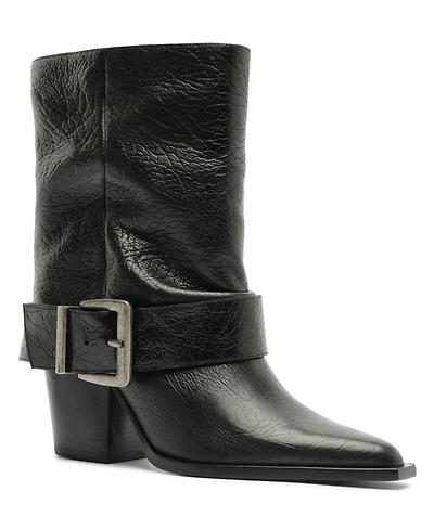 Schutz Women's Parker Buckle Block Heel Dress Booties