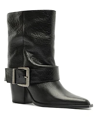 Schutz Women's Parker Buckle Block Heel Dress Booties