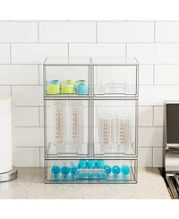 SpaceAid Baby Bottle Storage, 5 Pack Stackable Clear Drawer Unit with 2 Small, 2 Medium and 1 Large Bin for Countertop, Cabinet, Vanity and Bathroom