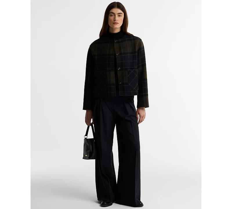 Barbour Women's Marlow Plaid Long-Sleeve Wool-Blend Overshirt