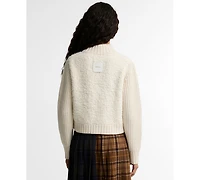 Barbour Women's Hazelwood Wool-Blend Chunky-Knit Sherpa-Inspired Bomber Jacket