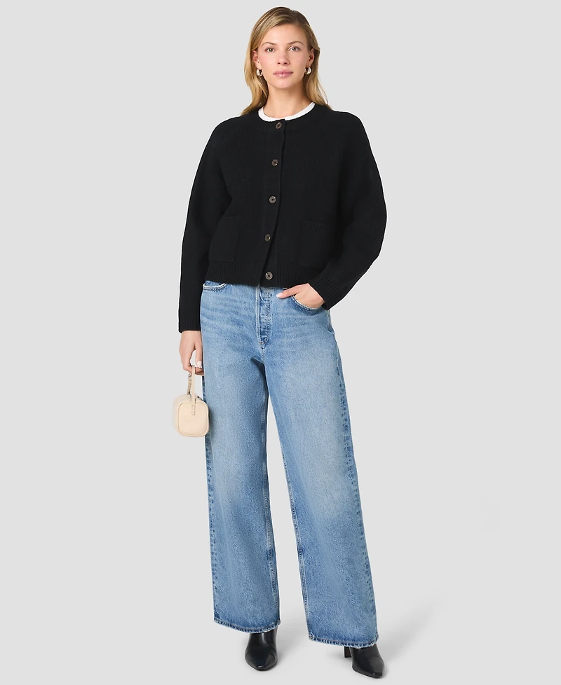 French Connection Women's Suzie Knit Cozy Crewneck Long-Sleeve Cardigan