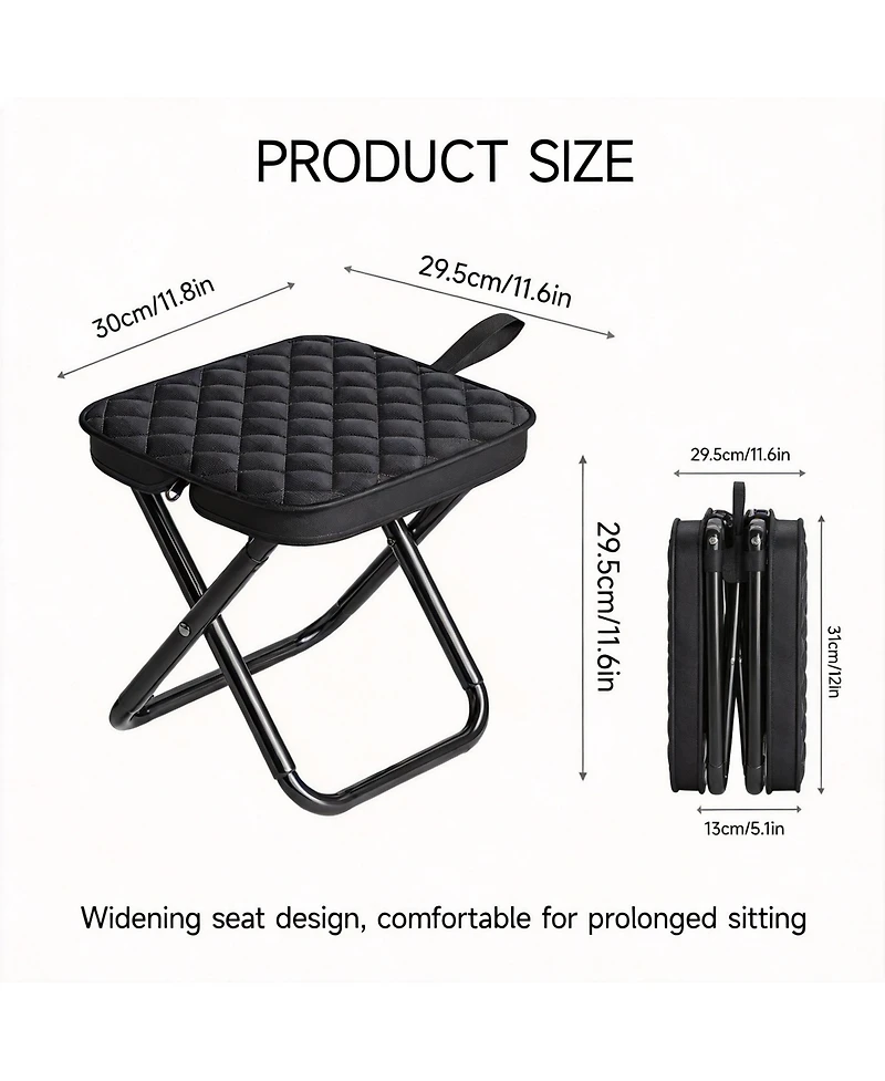 Aofar Foldable Stool Carbon Steel Collapsible Pocket Chair Camping Hiking