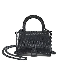 Pre-Owned Balenciaga Women's Nano Hourglass Crystal Embellished Top Handle Bag