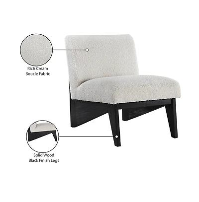 Meridian Furniture Chapman Cream Boucle Fabric Accent Chair