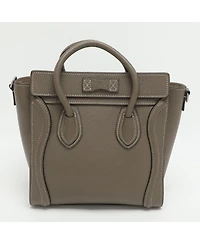 Pre-Owned Celine Women's Nano Luggage Tote in Taupe Grained Leather