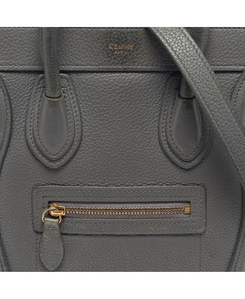 Pre-Owned Celine Women's Nano Luggage Grained Leather Tote