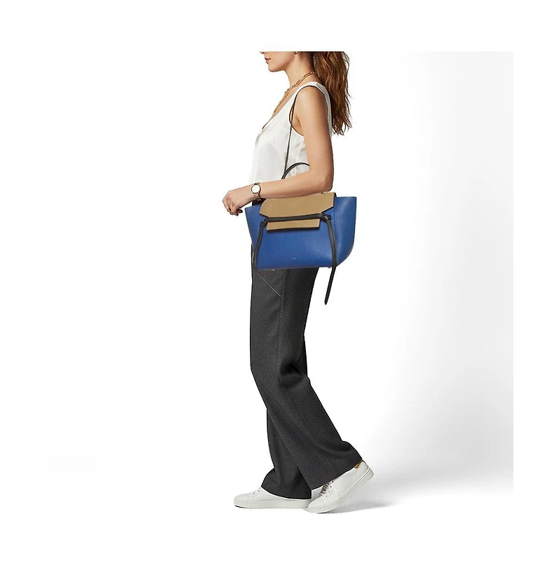 Pre-Owned Celine Women's Tricolor Leather Mini Belt Top Handle Bag