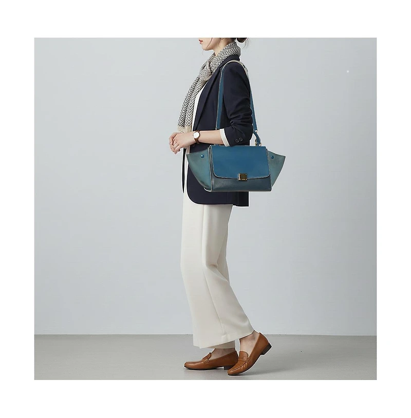 Pre-Owned Celine Women's Small Trapeze Tricolor Leather Top Handle Bag