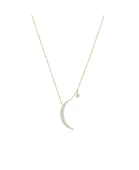 The Lovery Jumbo Cz Moon Necklace 14K Gold-Plated Sterling Silver