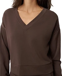 Cable & Gauge Women's V-Neck Dolman Top and Wide Leg Pant Set