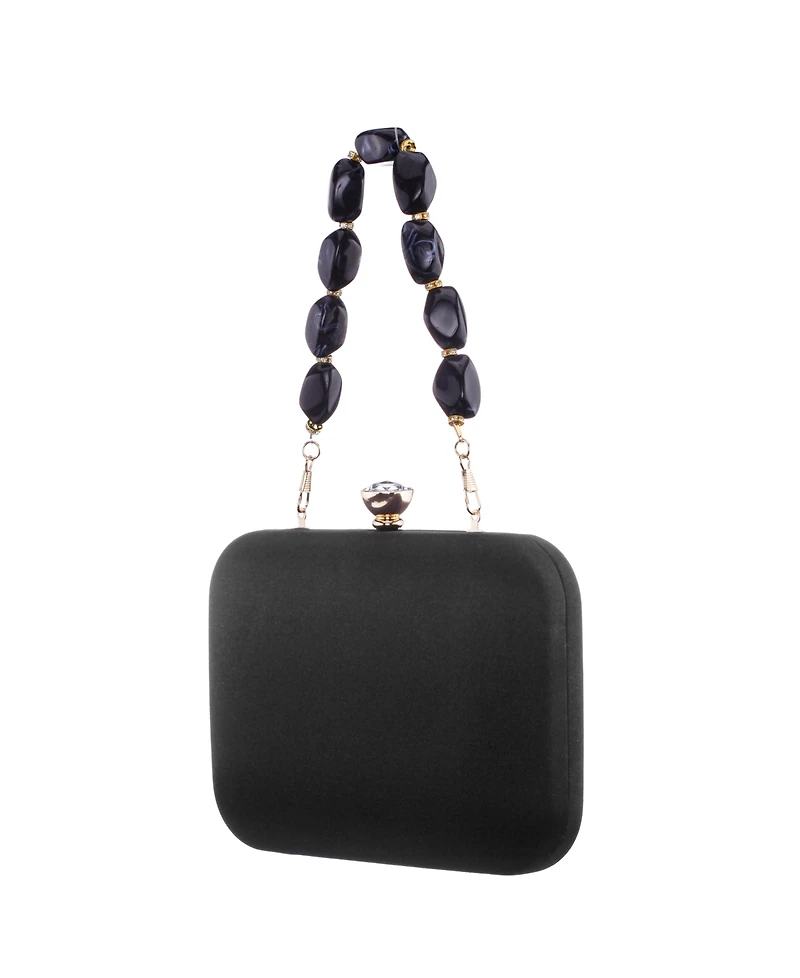 Nina Kaela Beaded Strap Minaudiere Small Clutch Handbag