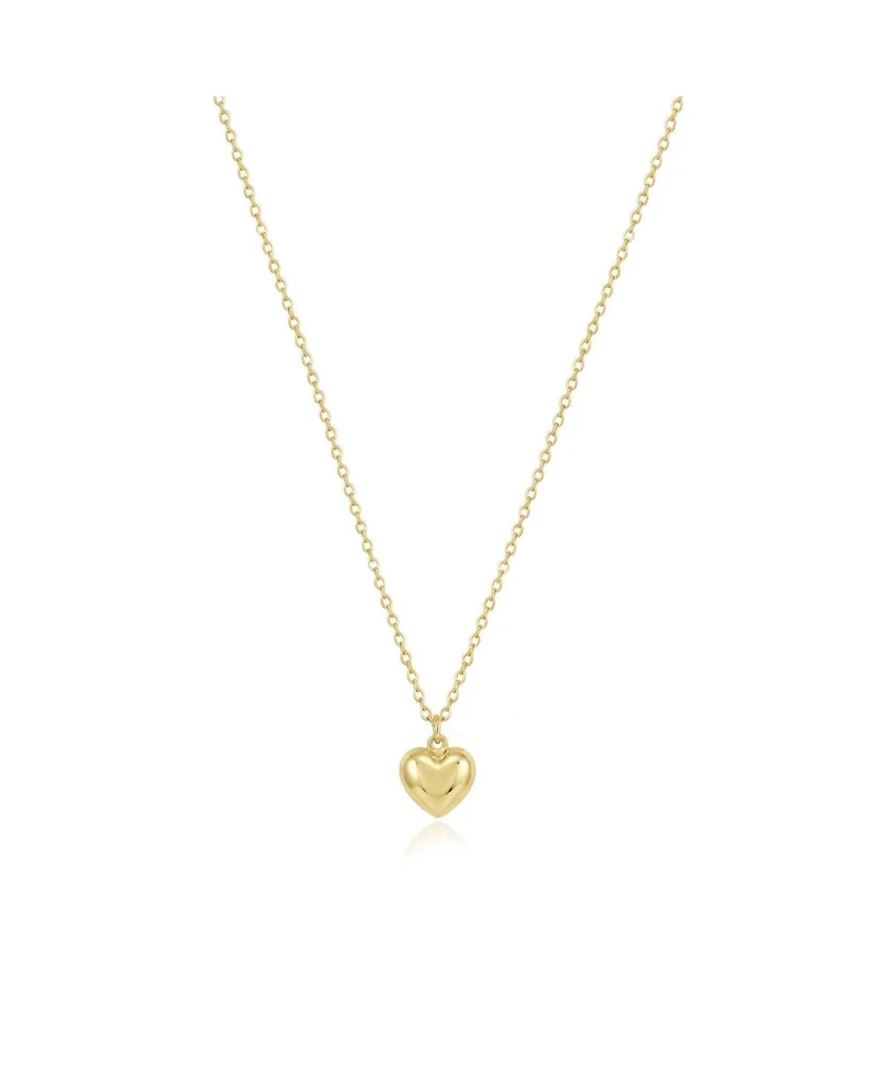 The Lovery Puffy Classic Single Heart Necklace 14K Gold-Plated Sterling Silver