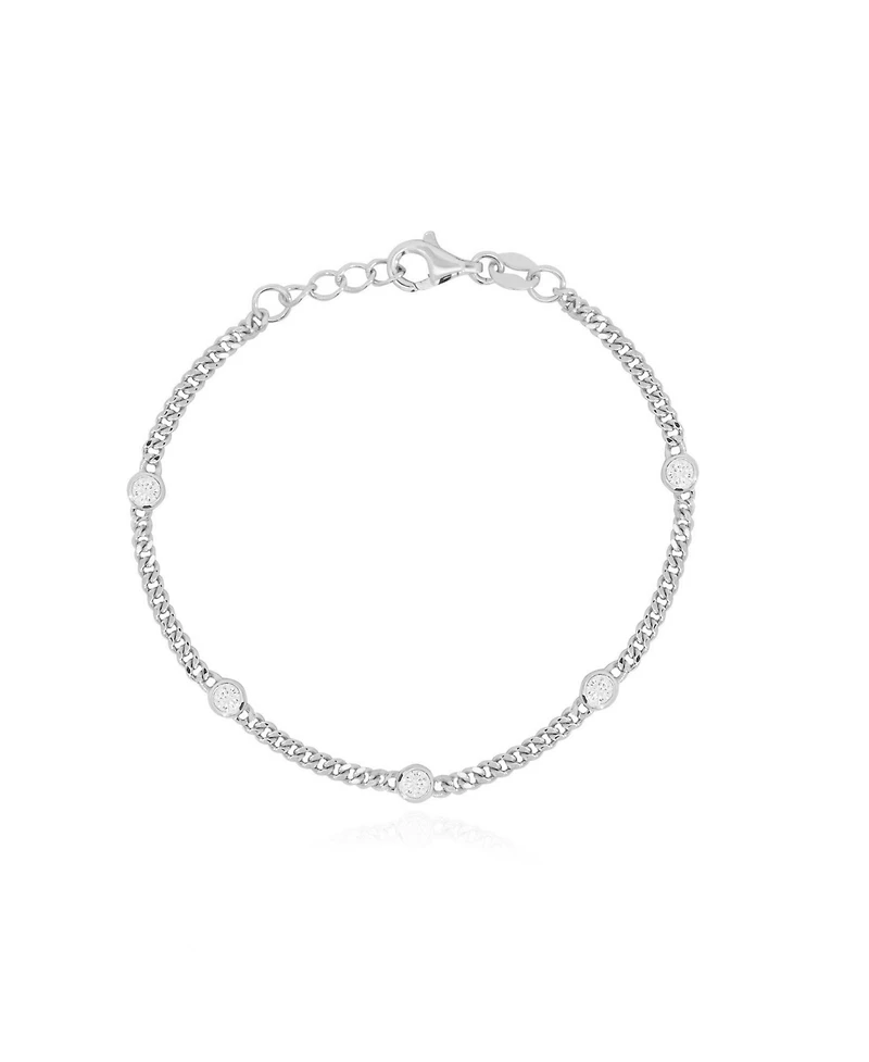 The Lovery Cz Station Curb Chain Bracelet