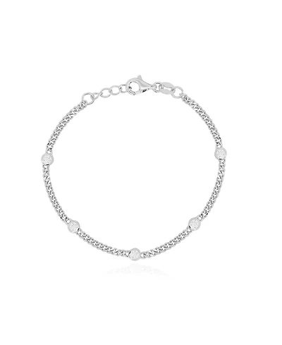 The Lovery Cz Station Curb Chain Bracelet