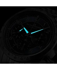 Alexander Men's Megalos Silver-tone Stainless Steel , Blue Dial , 51mm Round Watch