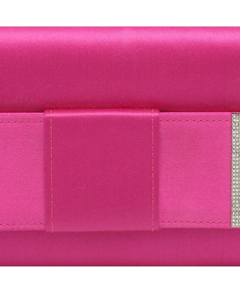 Pre-Owned Dolce & Gabbana Women's Miss Bow Embellished Satin Clutch