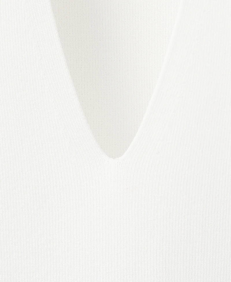 Mango Women's Fine Knit V-Neck Top