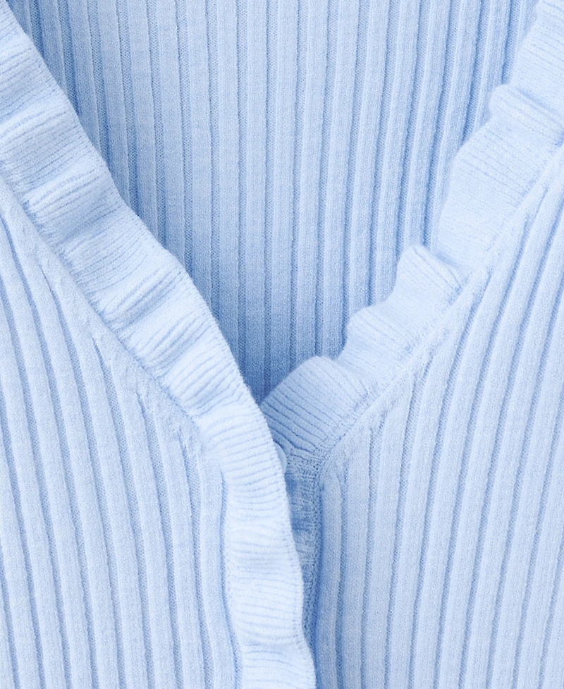 Mango Women's Ribbed Volant V-Neck Cardigan